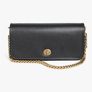 Coach Black Crossbody Bag with Gold Chain NWT